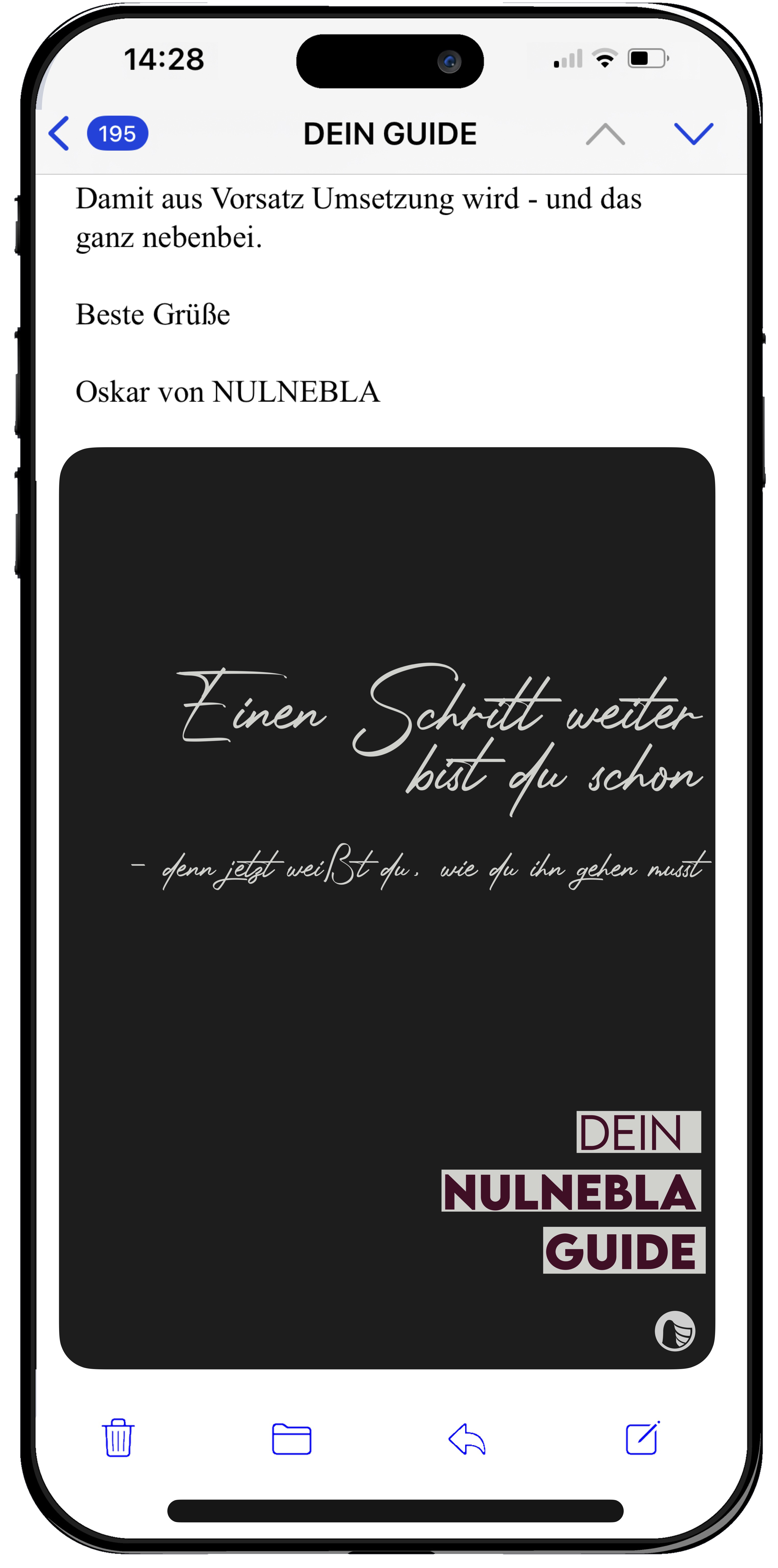 NULNEBLA Guide auf dem Smartphone