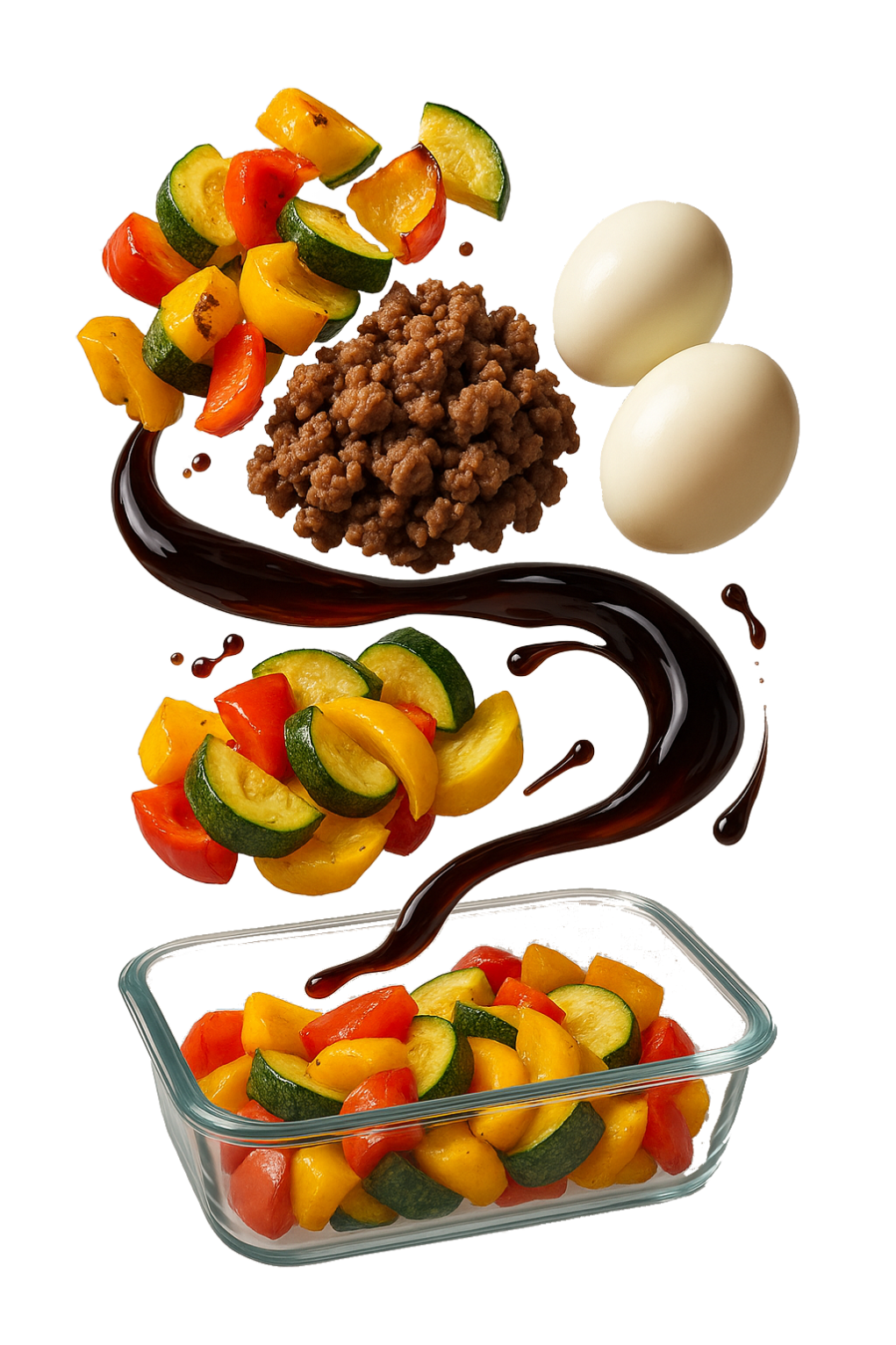 Teriyaki-Hähnchen mit Nudeln und Soße